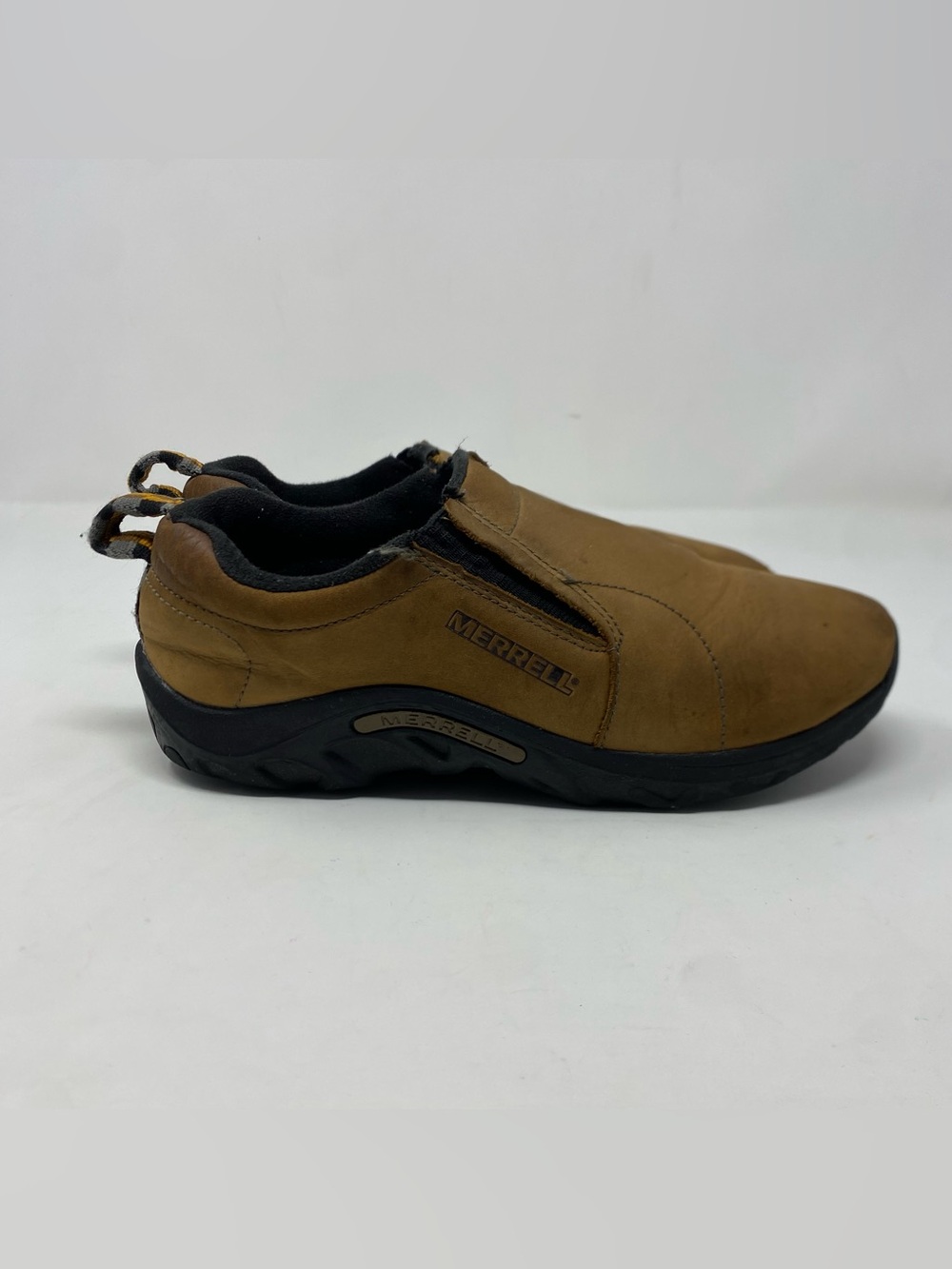 Merrell Jungle Moc Nubuck Kids Shoes Brown Slip On US 4.5M J95625